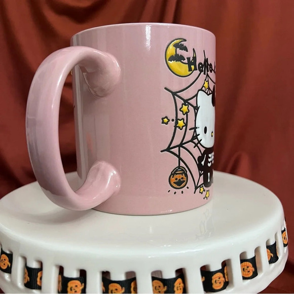 New Halloween 2022 Sanrio Halloween Hello Kitty Pink Spiderweb Skeleton Mug - Picture 7 of 10